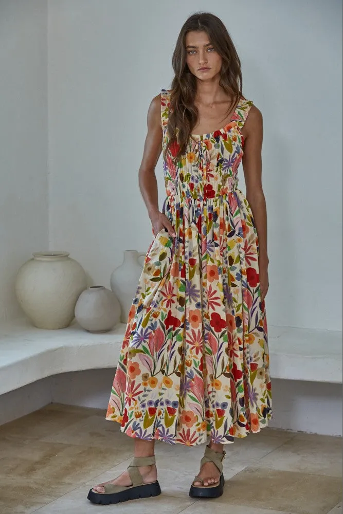 Palm Springs Floral Midi Dress sold by Madison Boutique