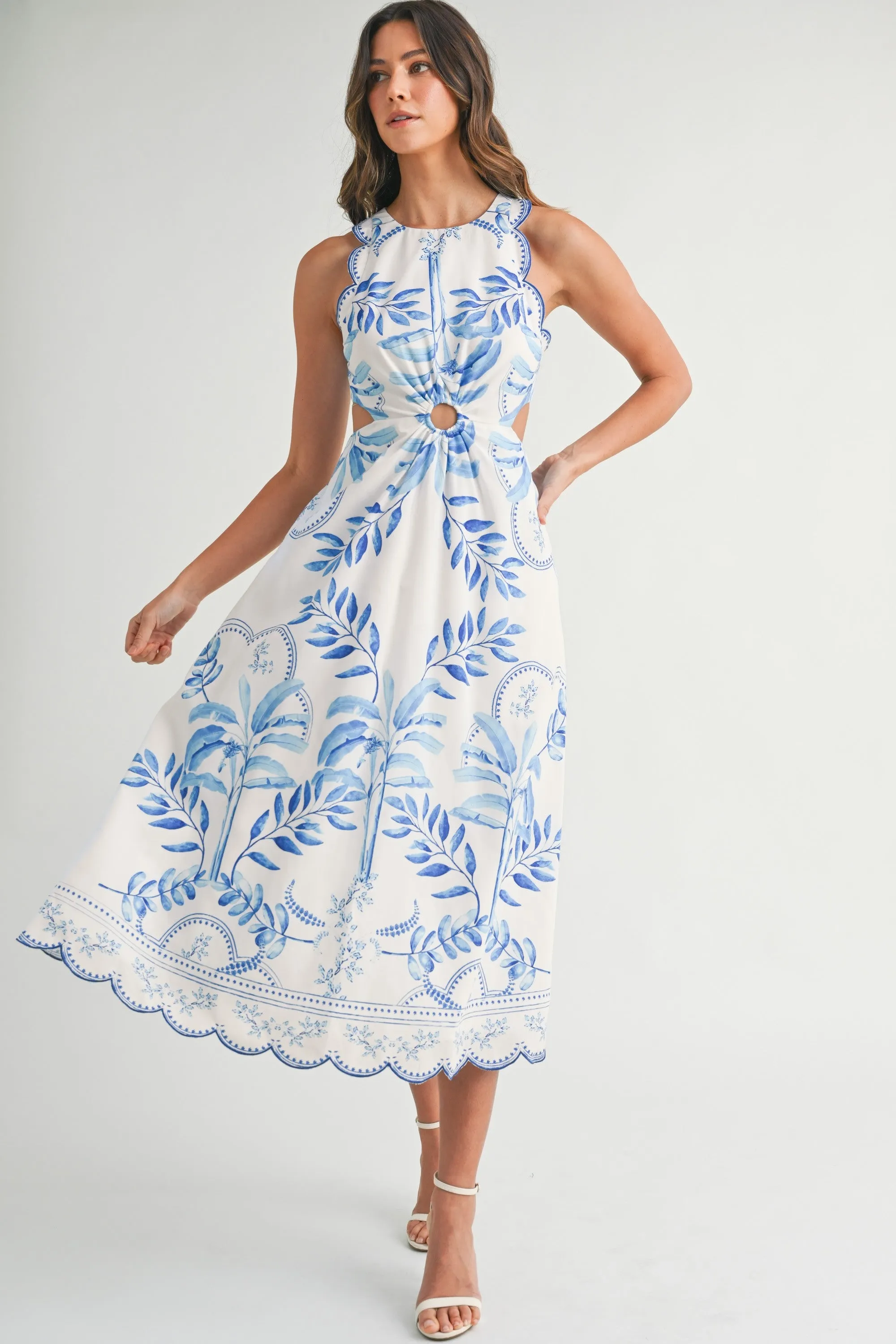 Doral Scalloped Hem Midi Dress sold by Madison Boutique