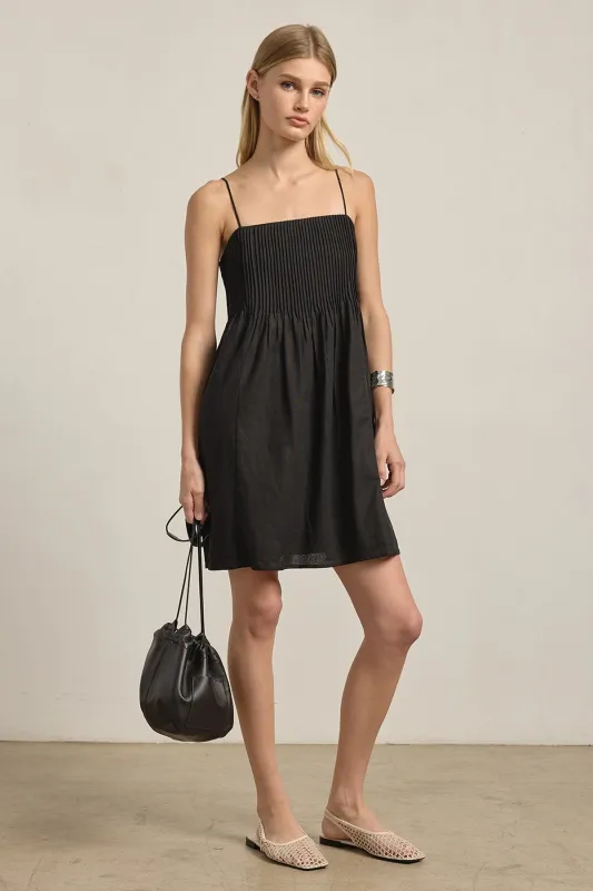 Palmetto Pleated Linen Dress sold by Madison Boutique