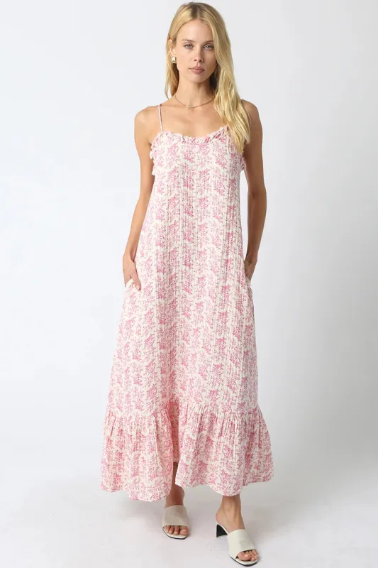 Tana Floral Ruffled Maxi Dress made by Olivaceous