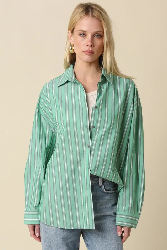 Micah Oversized Striped Shirt sold by Madison Boutique