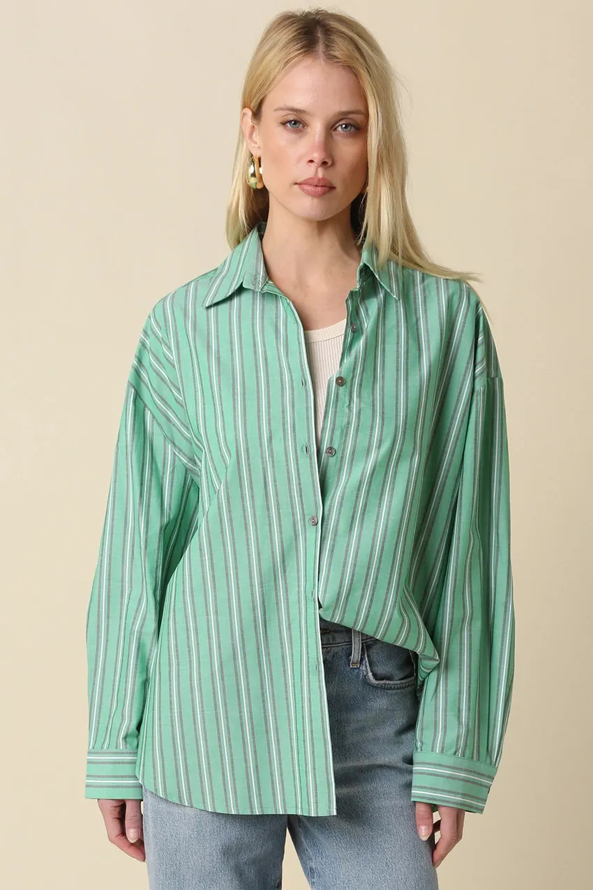 Micah Oversized Striped Shirt sold by Madison Boutique