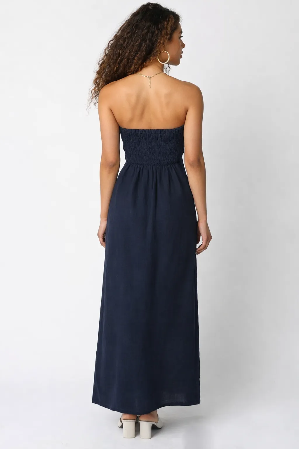 Wiliford Linen Maxi Dress, Navy sold by Madison Boutique product image thumbnail 2