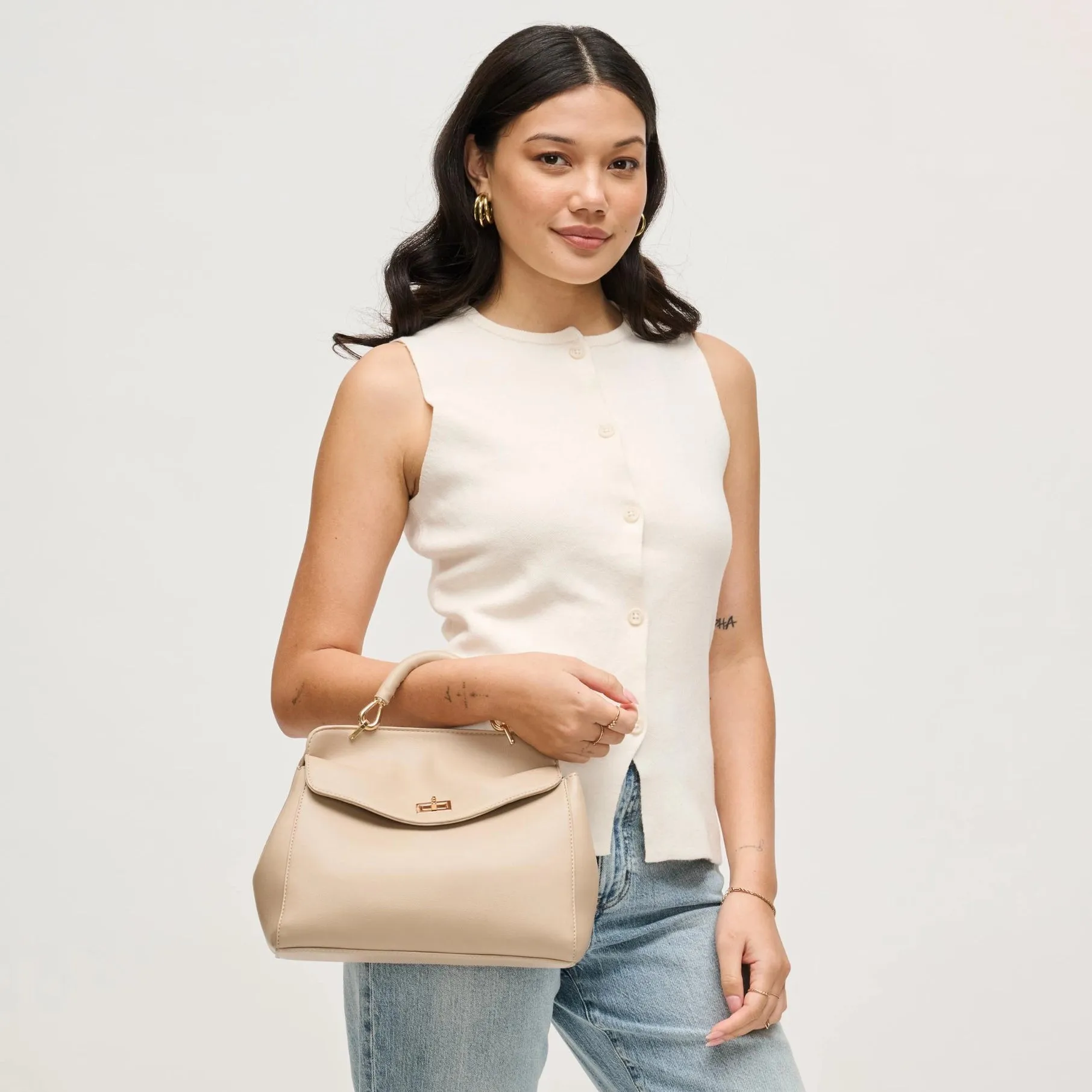Liza Satchel Crossbody, Natural sold by Madison Boutique product image thumbnail 2