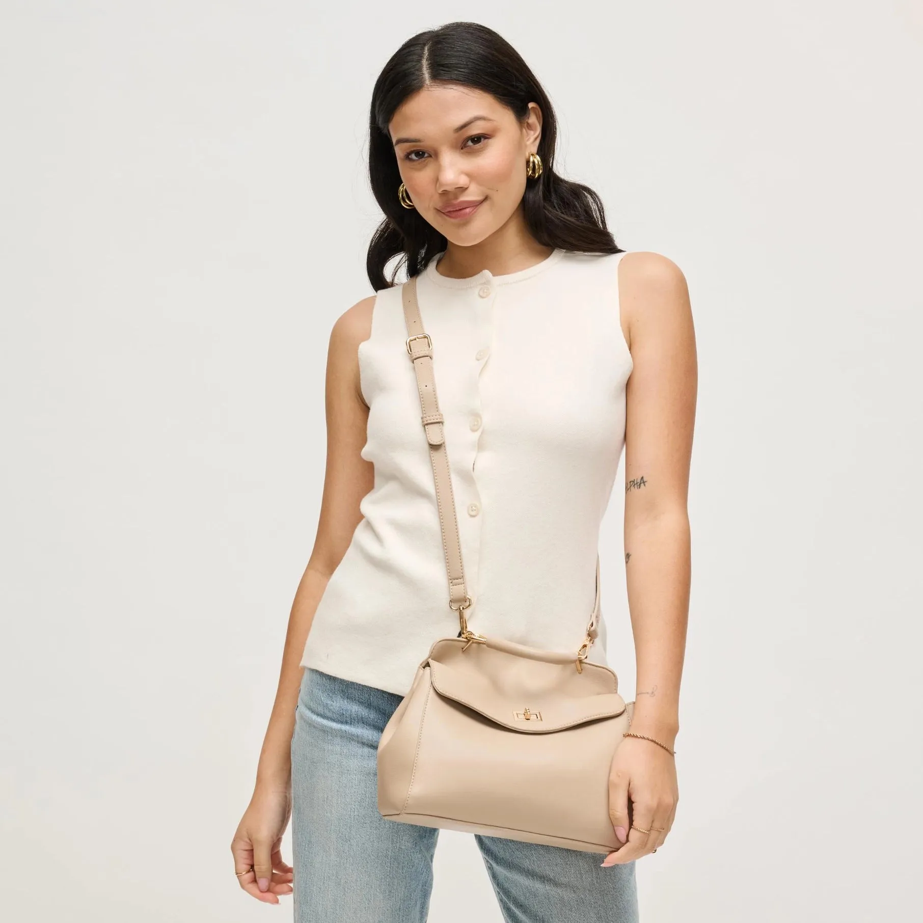 Liza Satchel Crossbody, Natural sold by Madison Boutique product image thumbnail 3