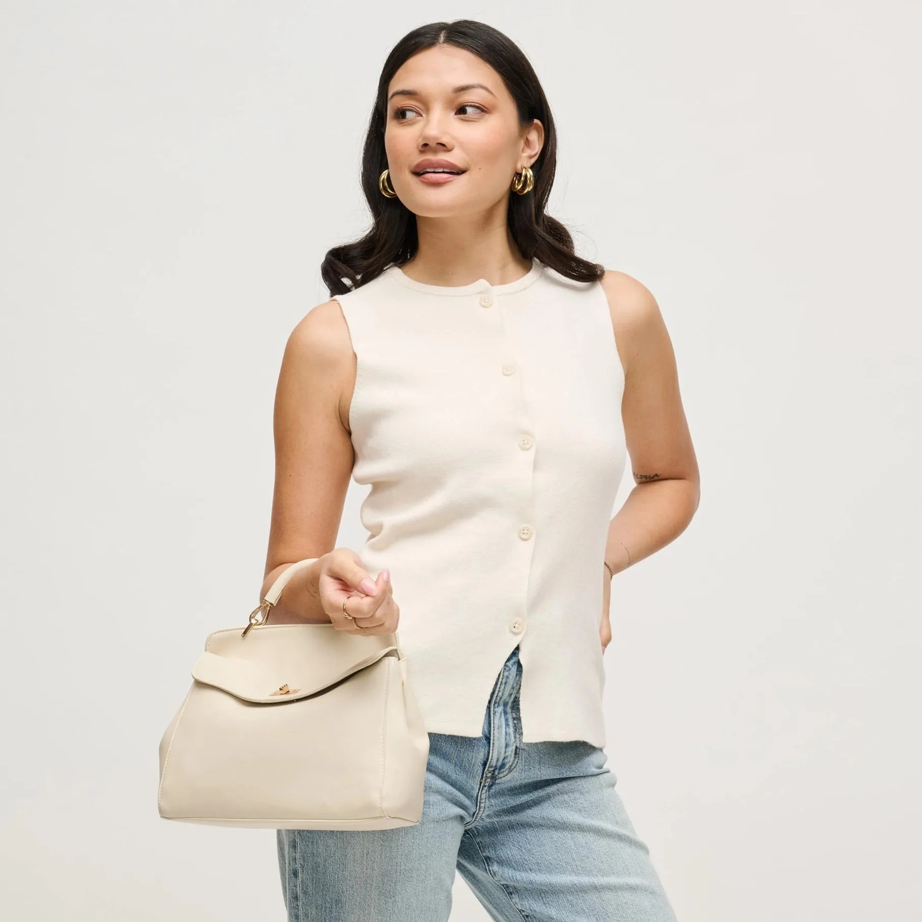 Liza Satchel Crossbody, Ivory sold by Madison Boutique product image thumbnail 2