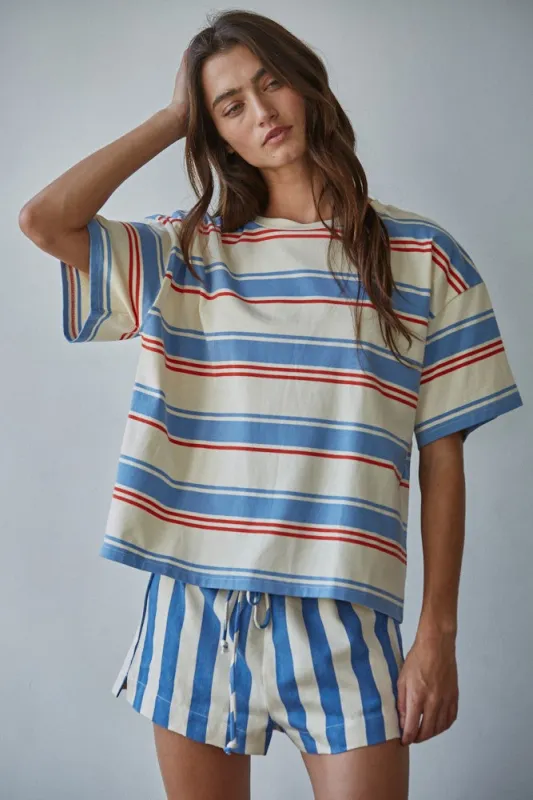 Cassius Striped Cotton Tee made by By Together