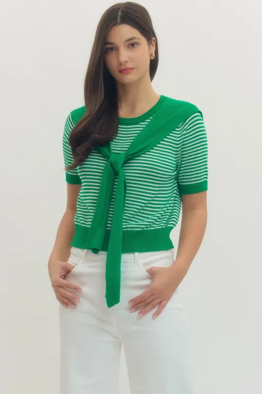 Lana Striped Twofer Sweater made by entro