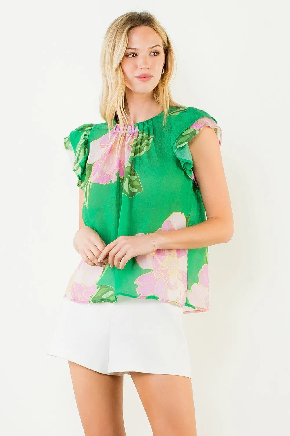 Coraline Floral Flutter Top sold by Madison Boutique product image thumbnail 3