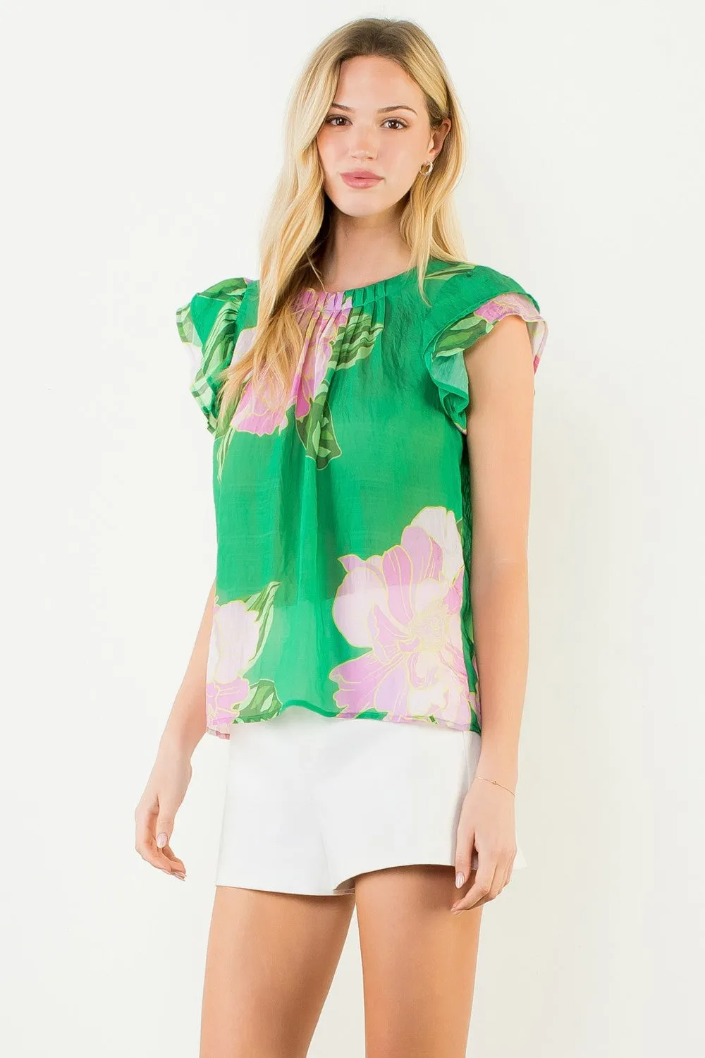Coraline Floral Flutter Top sold by Madison Boutique product image thumbnail 5