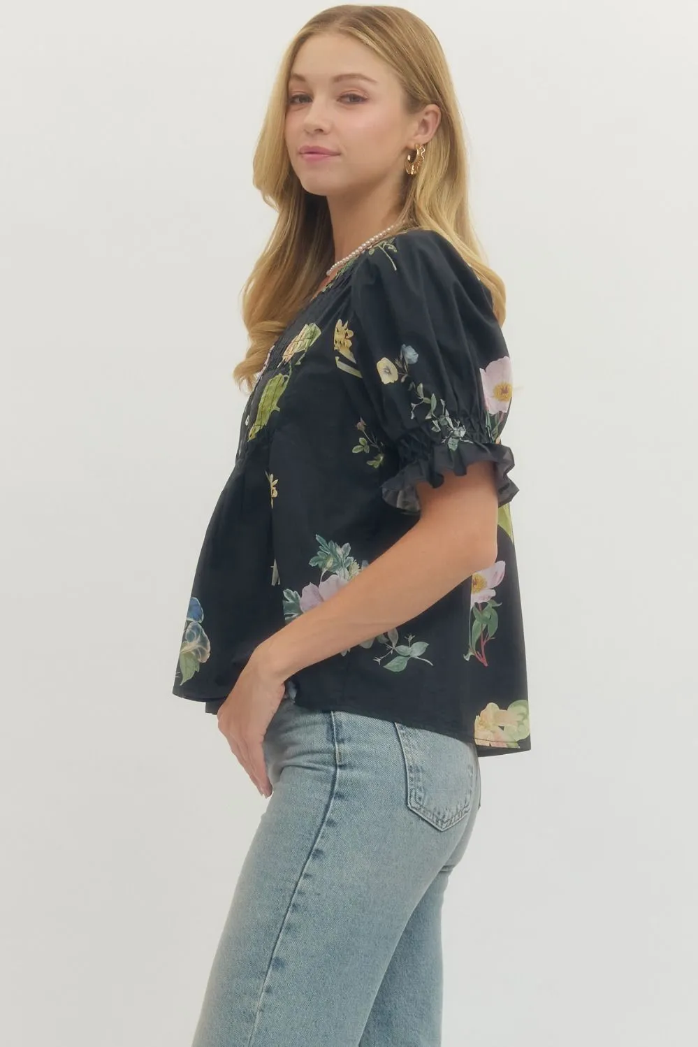 Malin Floral Print Blouse sold by Madison Boutique product image thumbnail 4