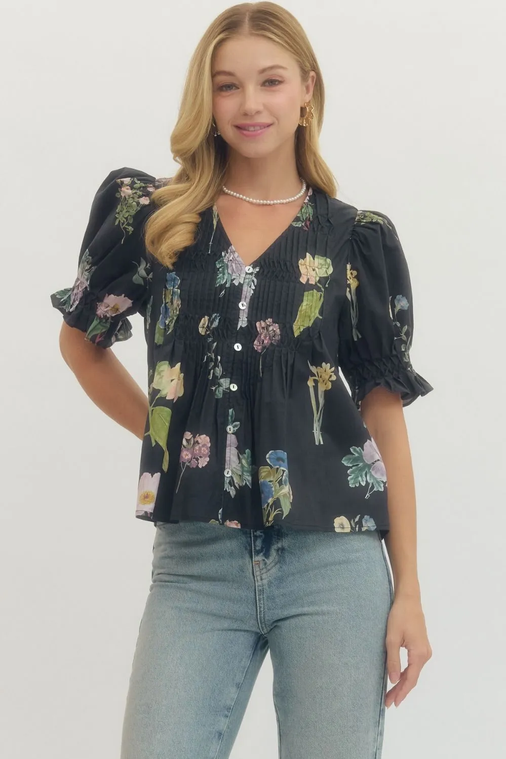 Malin Floral Print Blouse sold by Madison Boutique