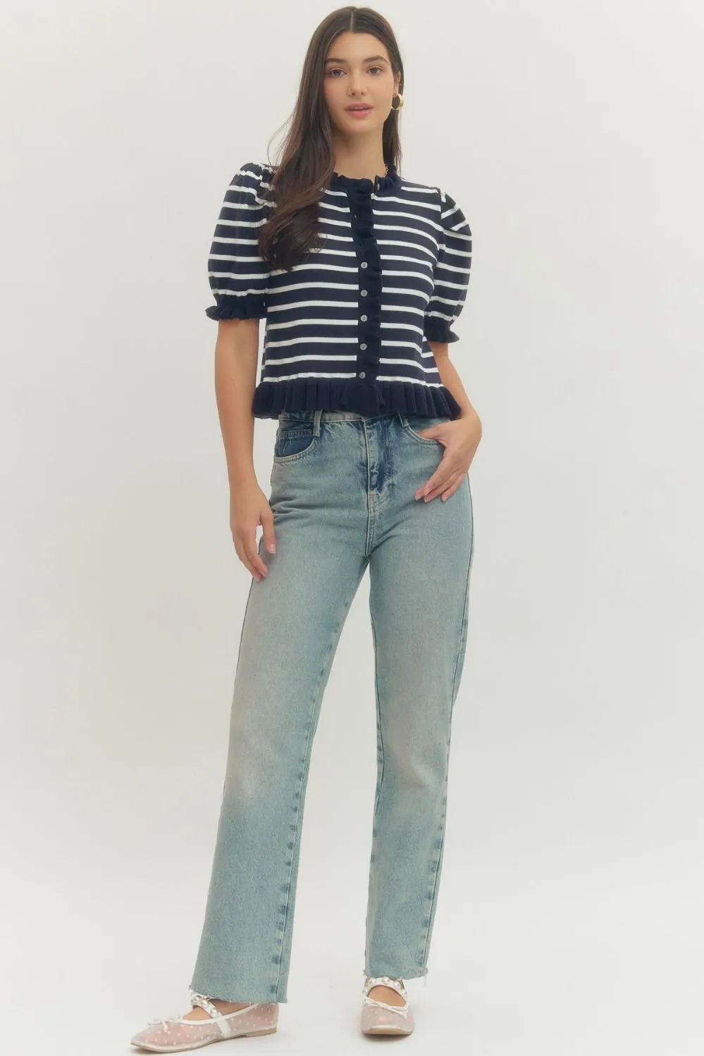 Celine Ruffled Cardigan Top sold by Madison Boutique product image thumbnail 2