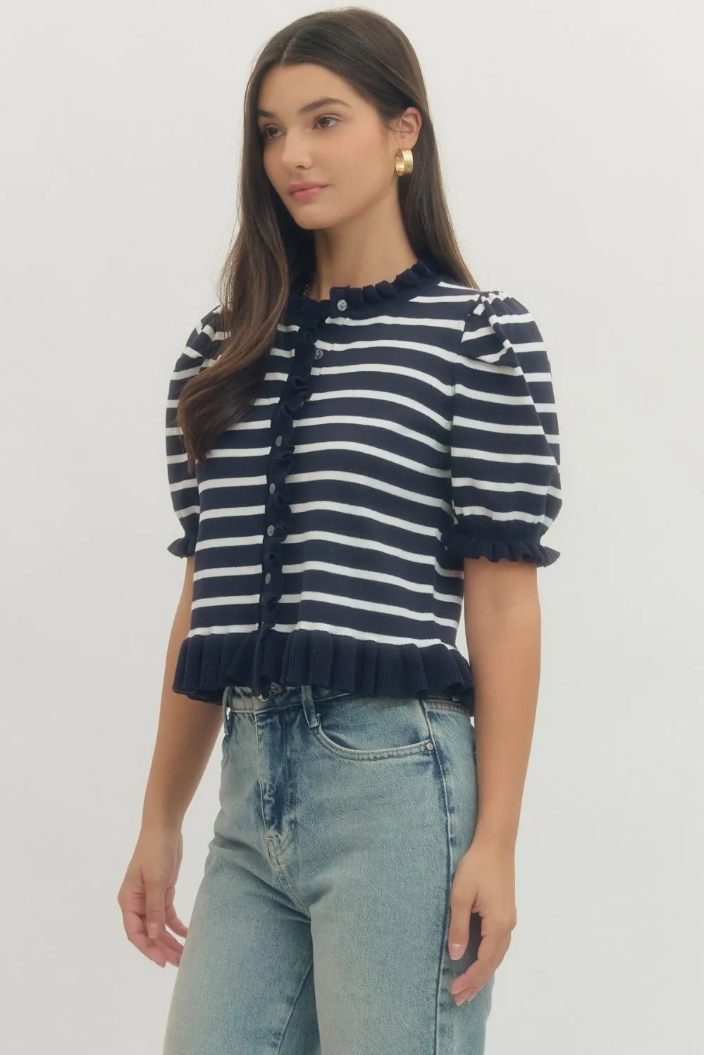 Celine Ruffled Cardigan Top sold by Madison Boutique product image thumbnail 3