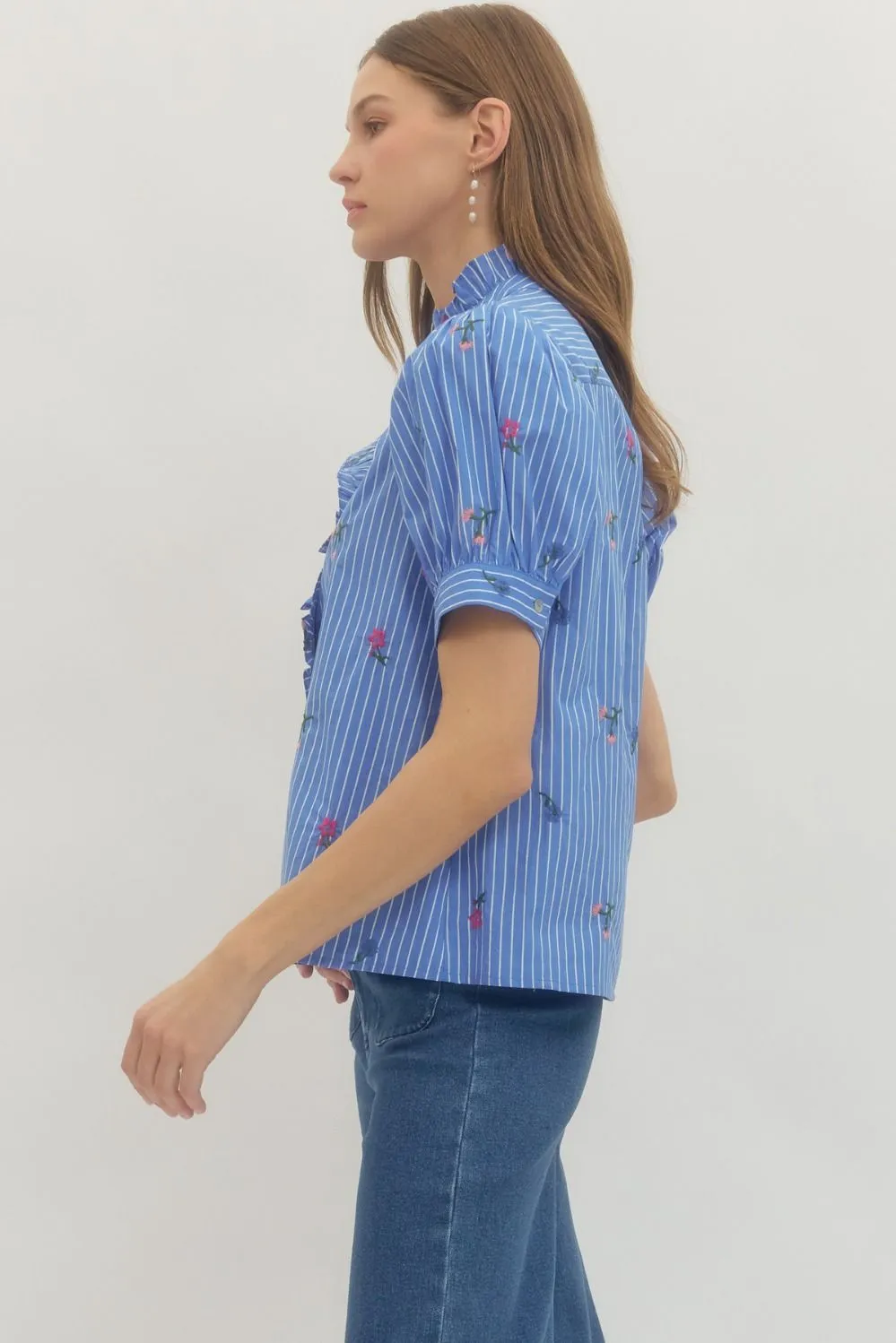 Shay Floral Embroidery Blouse sold by Madison Boutique product image thumbnail 4