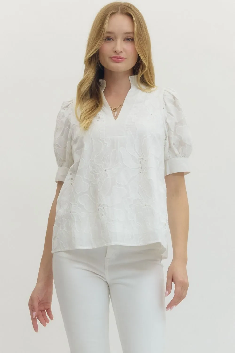 Lancaster Embroidered Top sold by Madison Boutique
