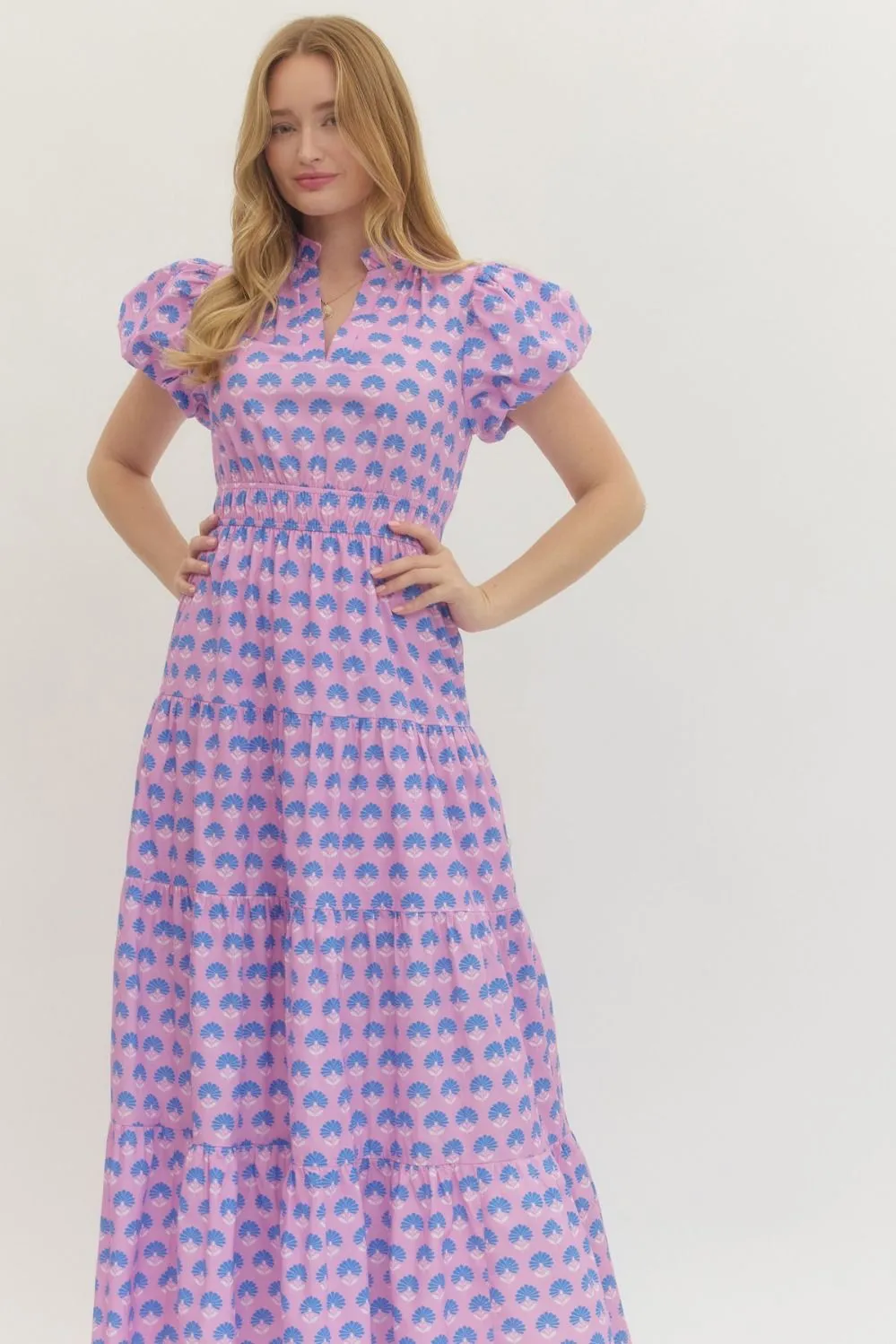 Verbena Floral Tiered Midi Dress sold by Madison Boutique product image thumbnail 5