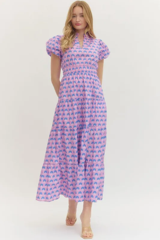 Verbena Floral Tiered Midi Dress sold by Madison Boutique