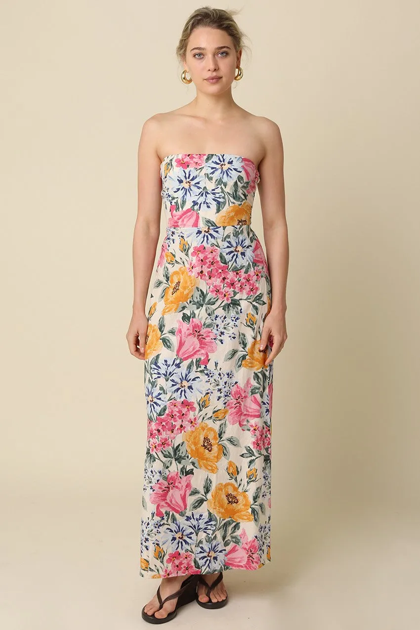 Adria Floral Strapless Maxi Dress sold by Madison Boutique