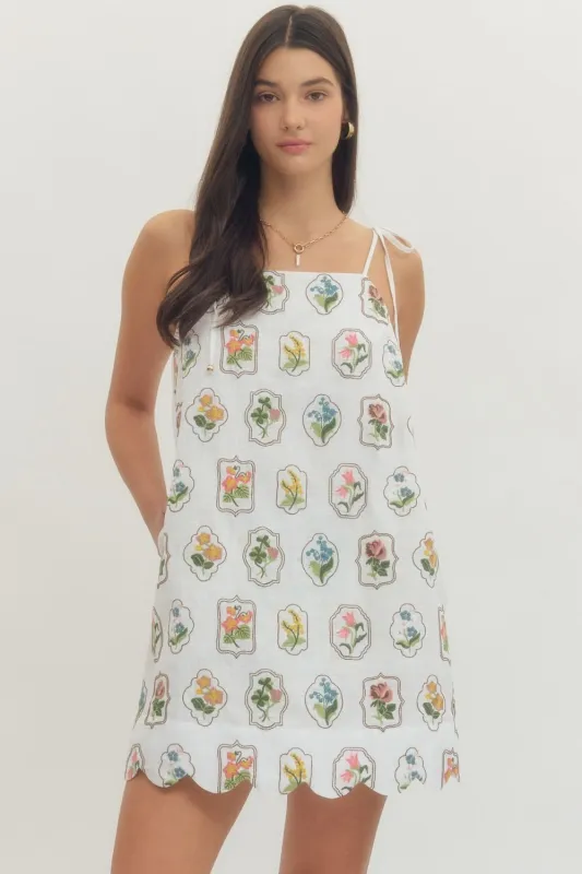 Elie Embroidered Flowers Dress made by entro