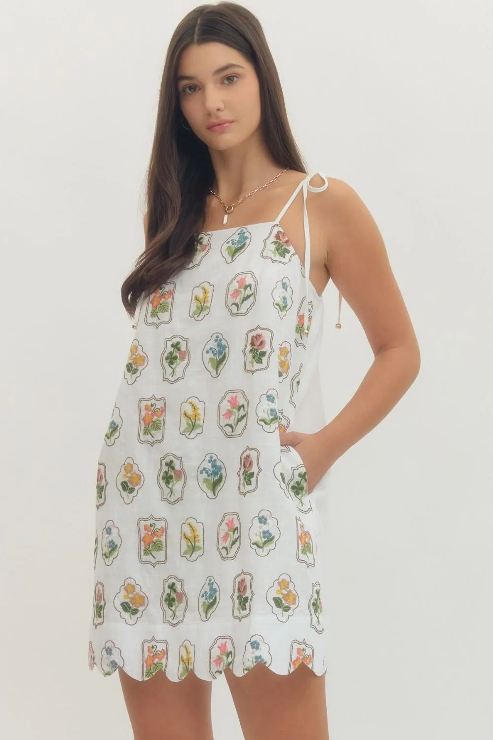 Elie Embroidered Flowers Dress sold by Madison Boutique product image thumbnail 3