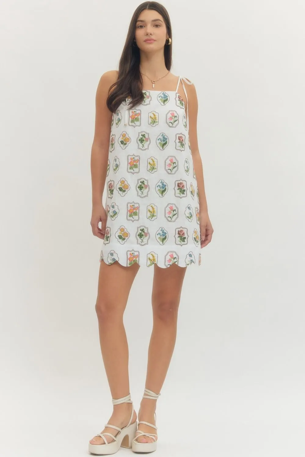 Elie Embroidered Flowers Dress sold by Madison Boutique product image thumbnail 4