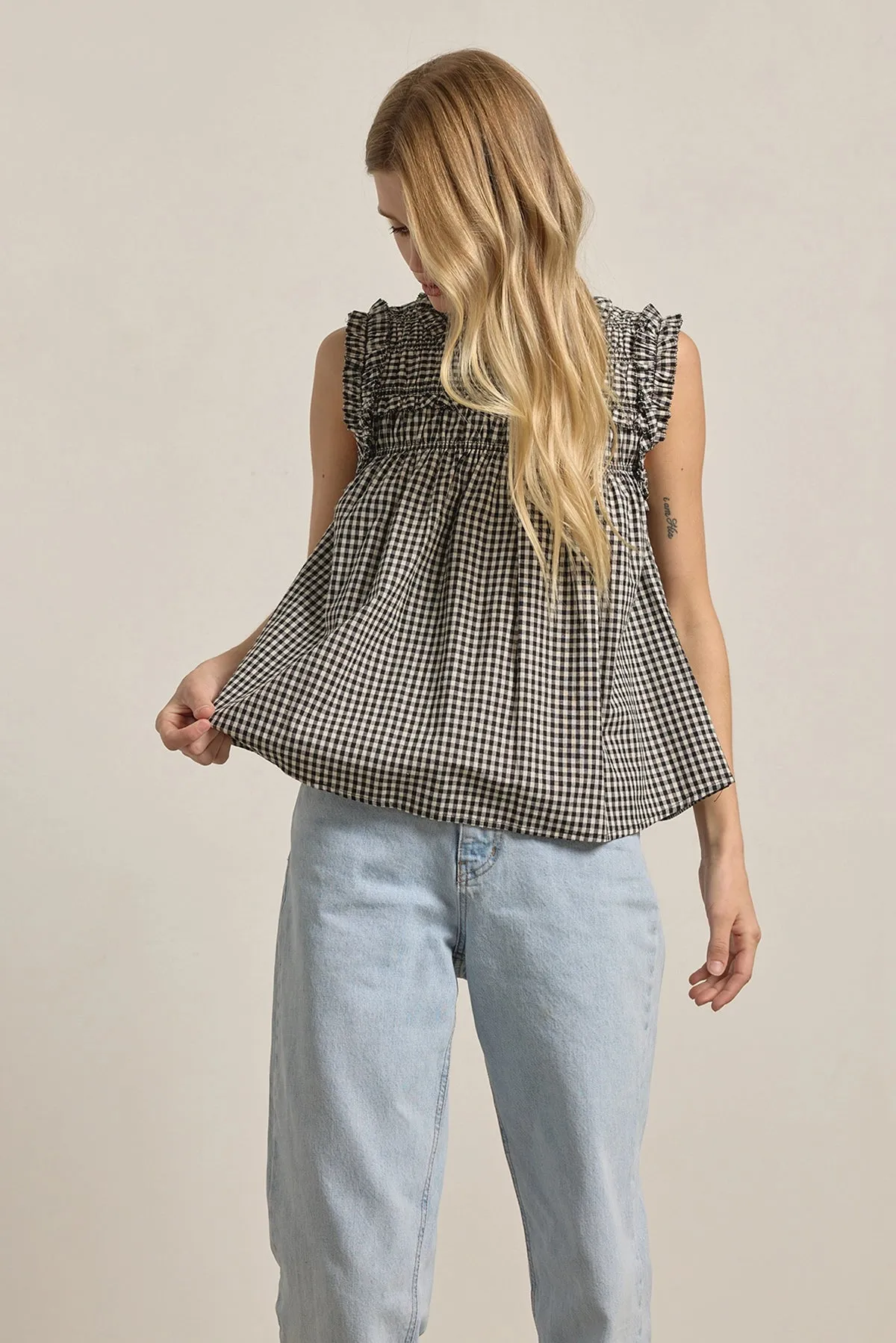 Bowie Gingham Tank Top sold by Madison Boutique product image thumbnail 4