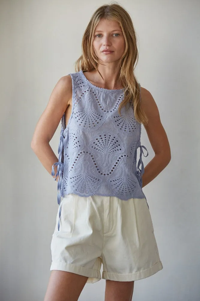 Lowen Eyelet Sleeveless Top sold by Madison Boutique product image thumbnail 2