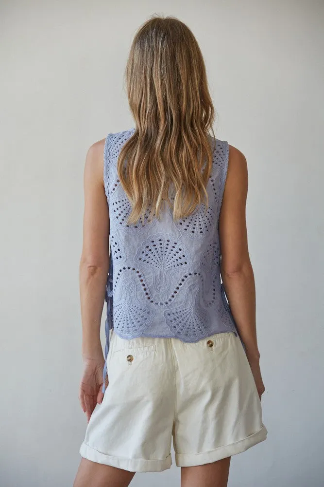 Lowen Eyelet Sleeveless Top sold by Madison Boutique product image thumbnail 3