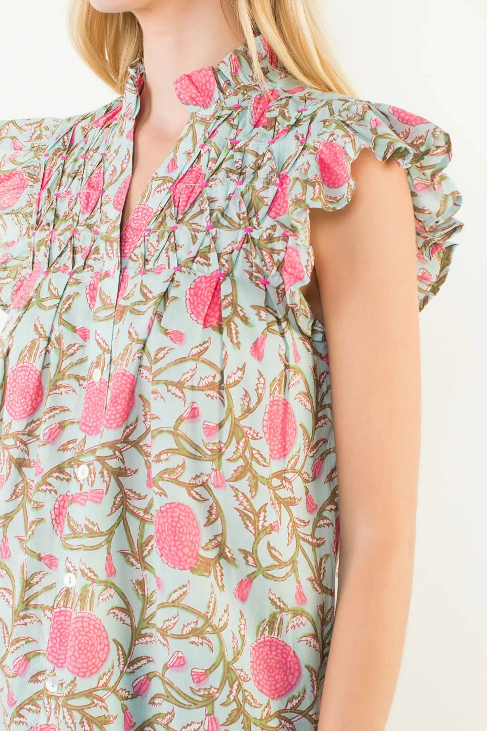 Claude Floral Flutter Sleeve Top sold by Madison Boutique product image thumbnail 2