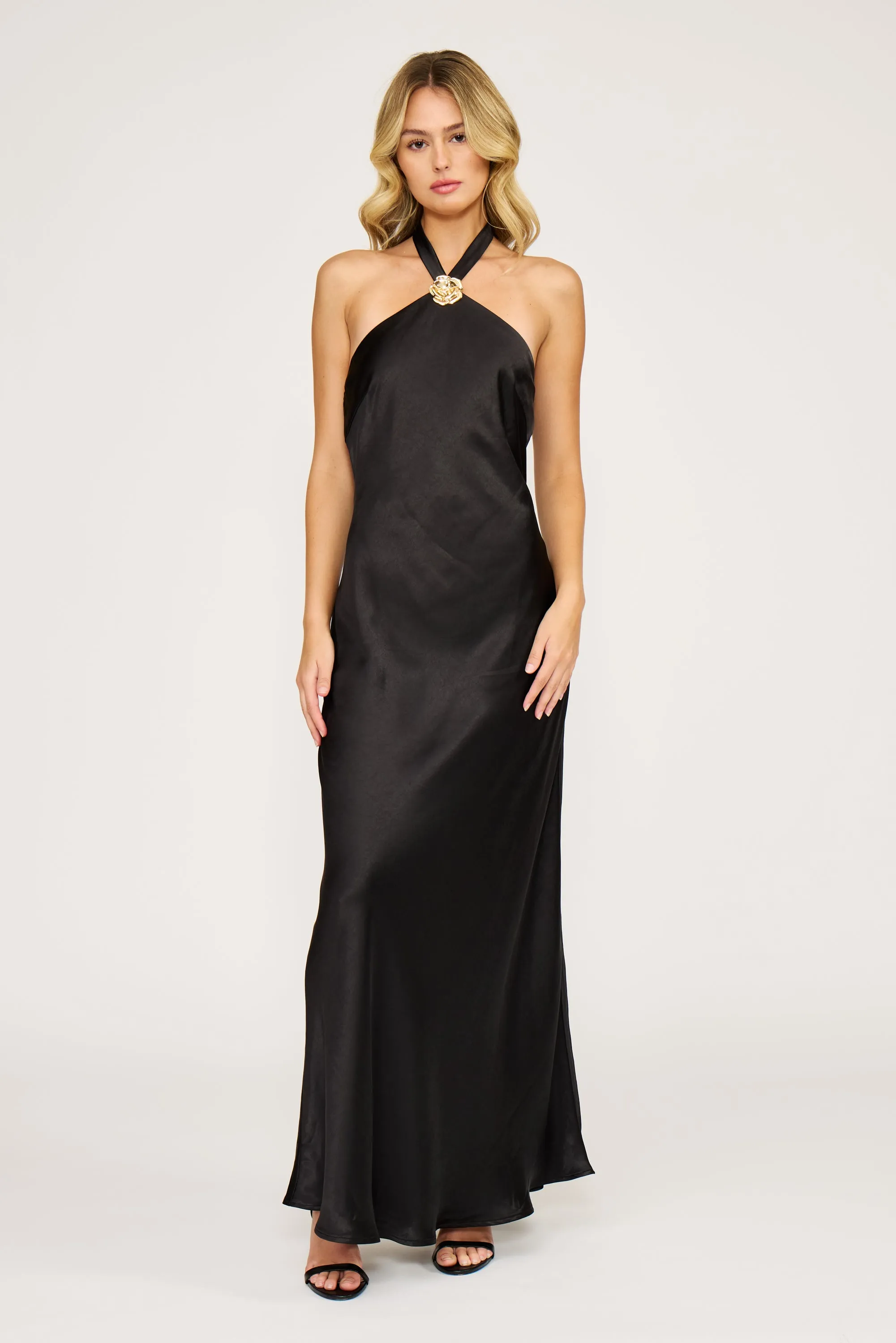 Bonnie Satin Halter Maxi Dress sold by Madison Boutique product image thumbnail 4