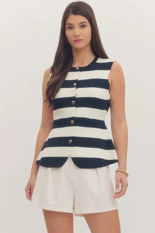 Winslow Striped Knit Top made by entro
