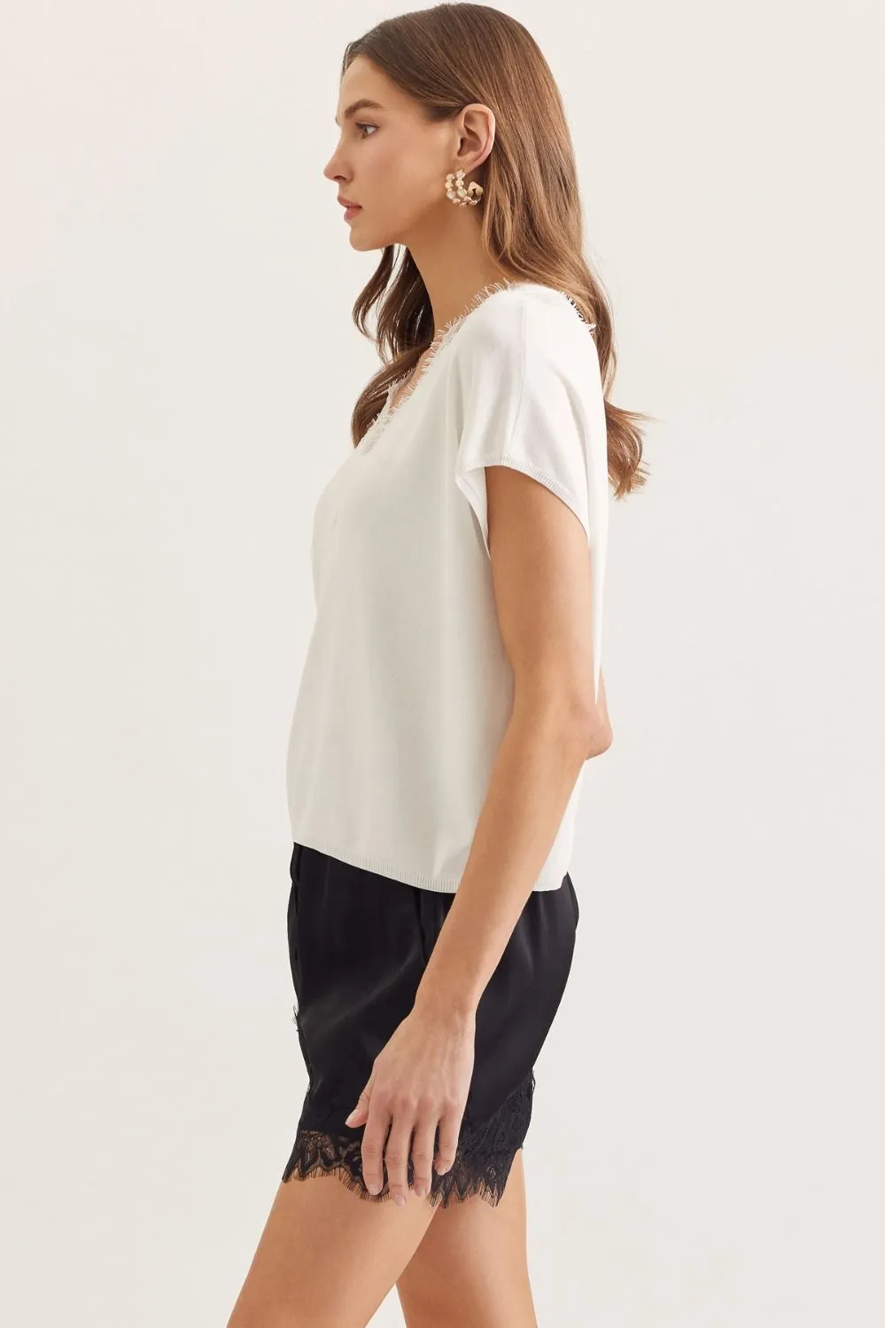 Rosie Lace Trim Knit Top sold by Madison Boutique product image thumbnail 4