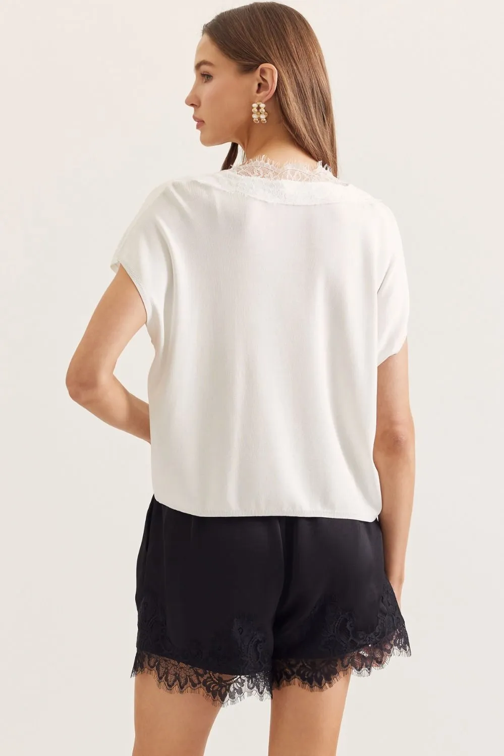 Rosie Lace Trim Knit Top sold by Madison Boutique product image thumbnail 5
