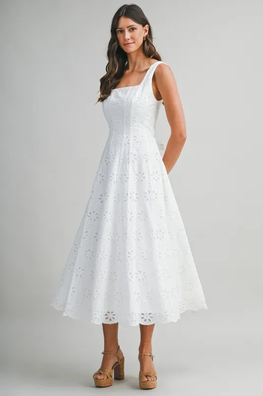 Brooke Eyelet Midi Dress made by MABLE