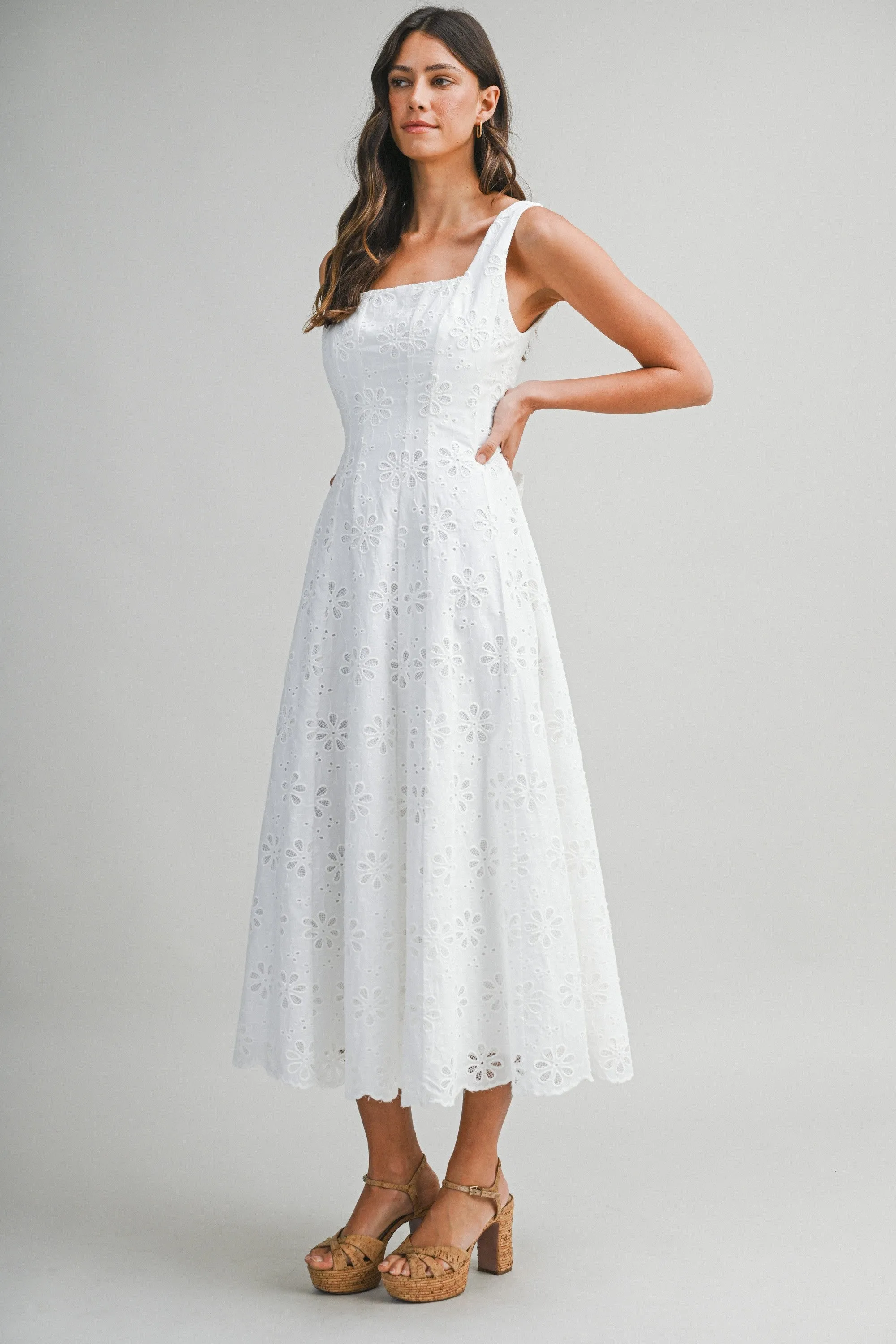 Brooke Eyelet Midi Dress sold by Madison Boutique product image thumbnail 4