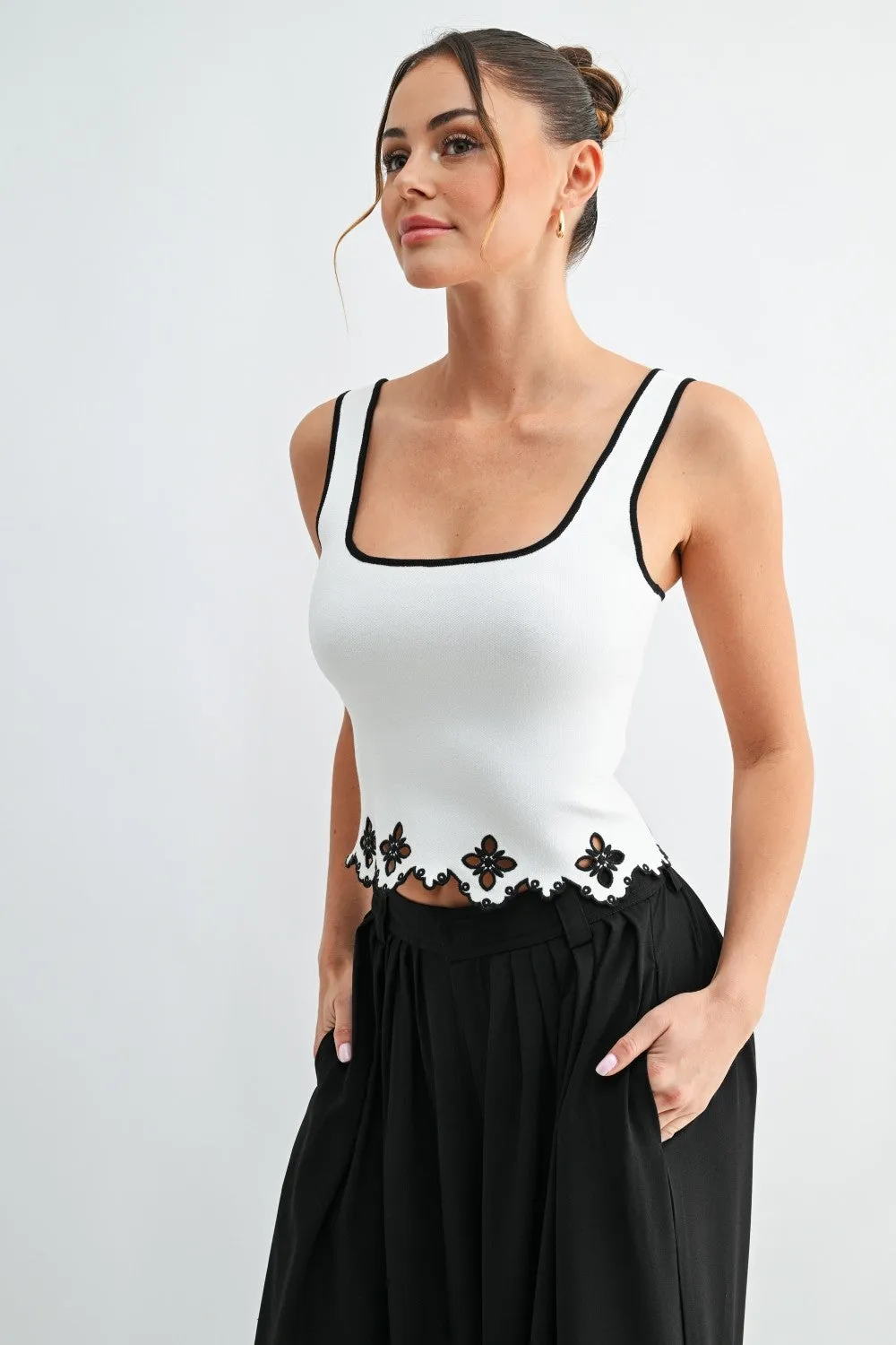Shoshanna Scallop Knit Top sold by Madison Boutique product image thumbnail 4