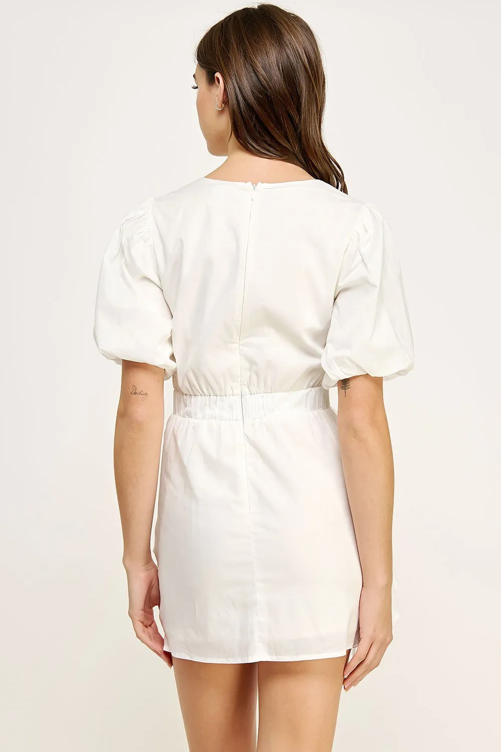 Venetia Ruched Dress, White sold by Madison Boutique product image thumbnail 3
