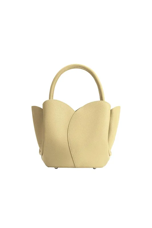 Tulip Top Handle Bag, Butter made by Melie Bianco