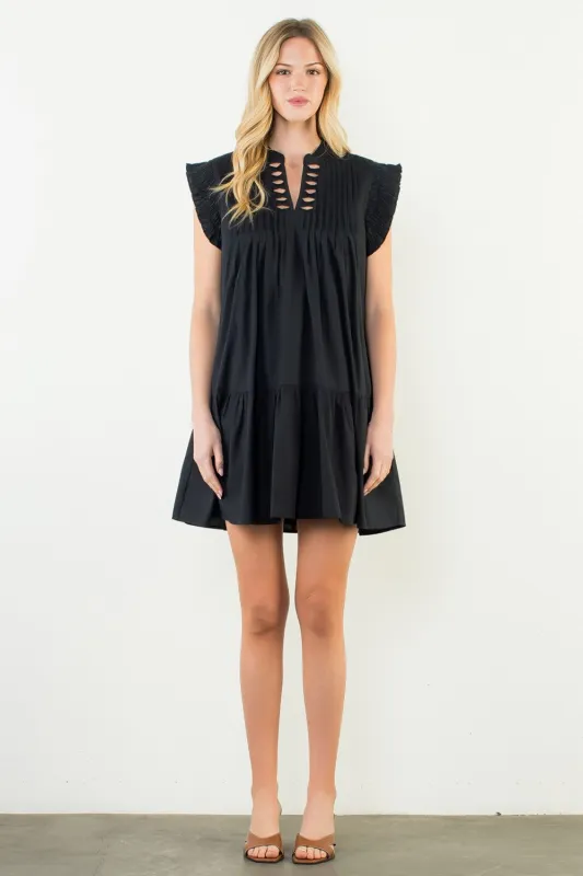 Miller Cutout Split Neck Dress made by THML