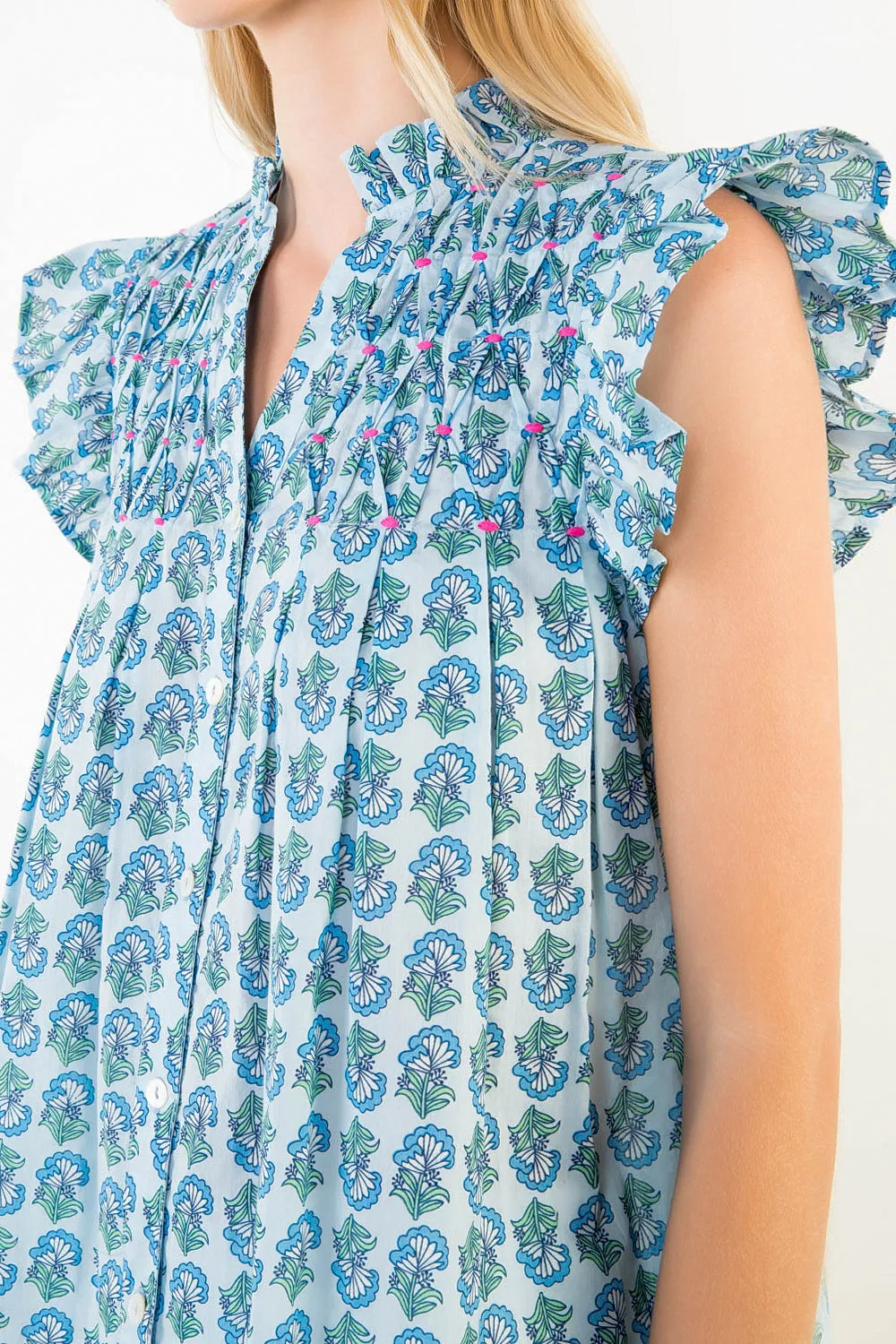 York Floral Flutter Sleeve Top sold by Madison Boutique product image thumbnail 2