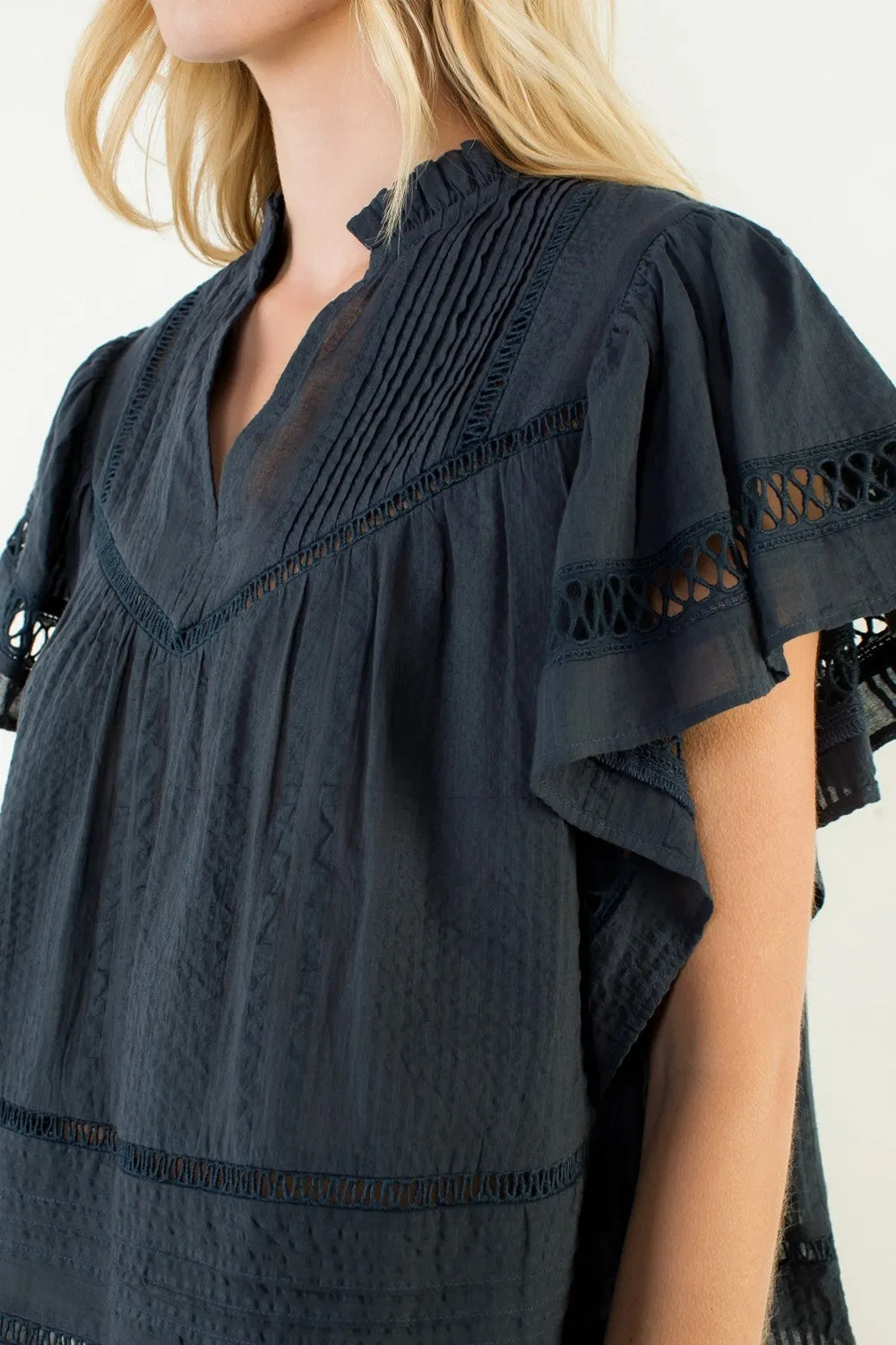 Ellis Latticed Flutter Sleeve Top sold by Madison Boutique product image thumbnail 4