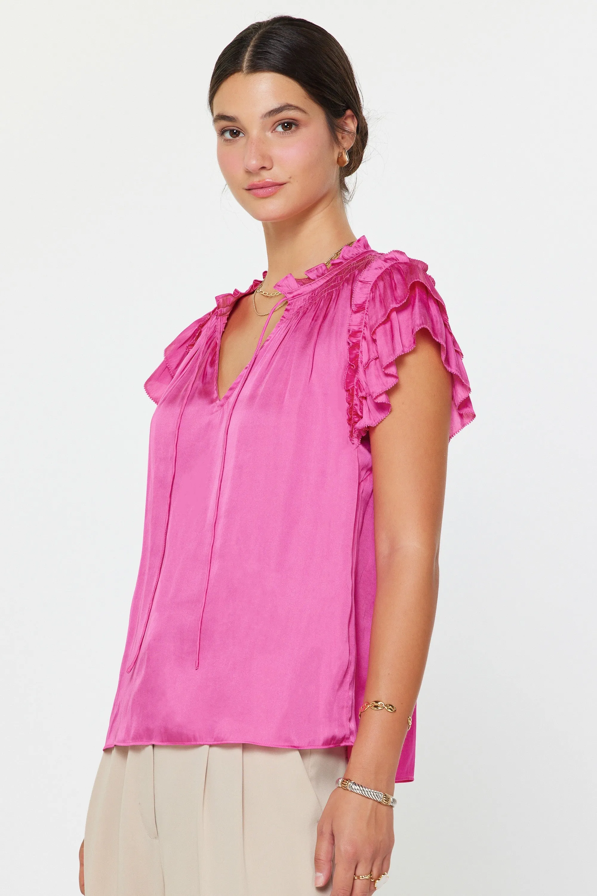 Janette Ruffle Sleeve Blouse sold by Madison Boutique product image thumbnail 3