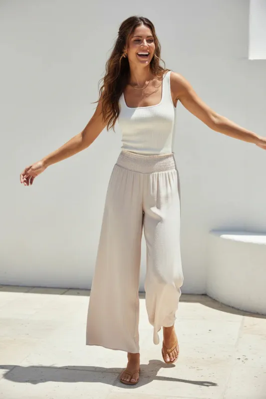 Whitley Wide Leg Pull On Pants, Papyrus made by Naked Zebra