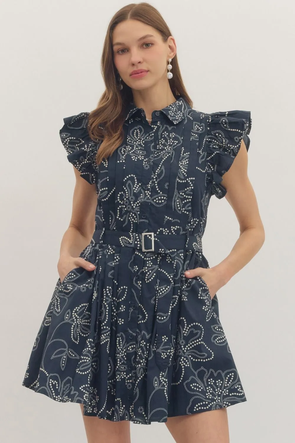 Regent Ruffled Cap Sleeve Dress sold by Madison Boutique