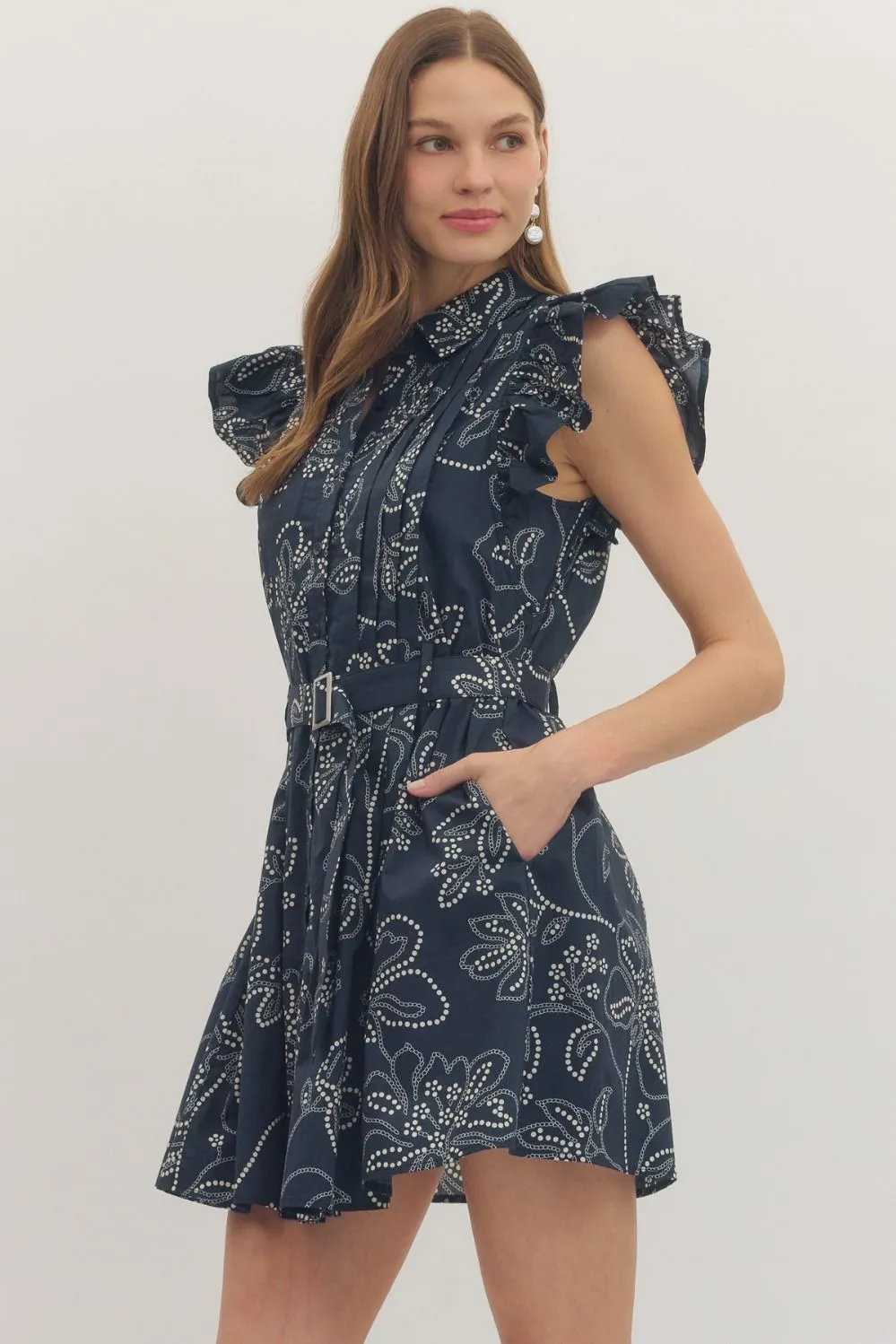 Regent Ruffled Cap Sleeve Dress sold by Madison Boutique product image thumbnail 2