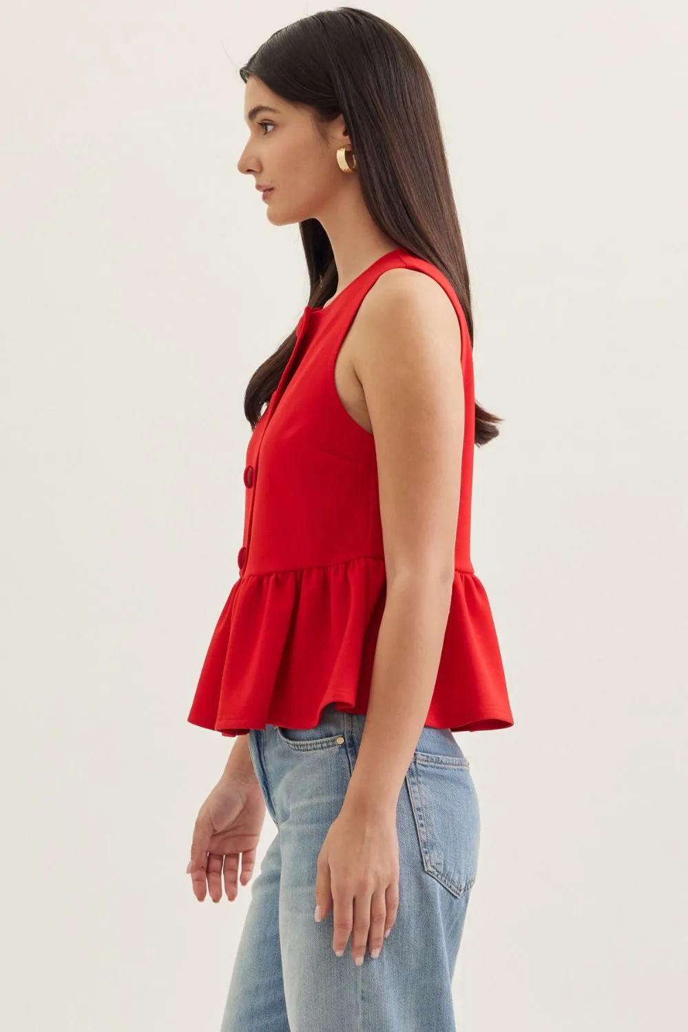 Donelle Sleeveless Peplum Top sold by Madison Boutique product image thumbnail 4