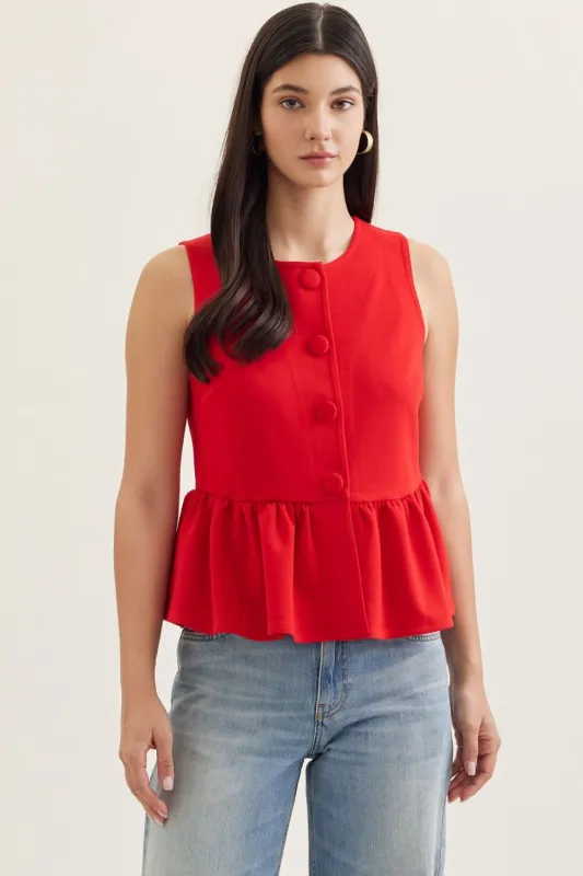 Donelle Sleeveless Peplum Top made by entro