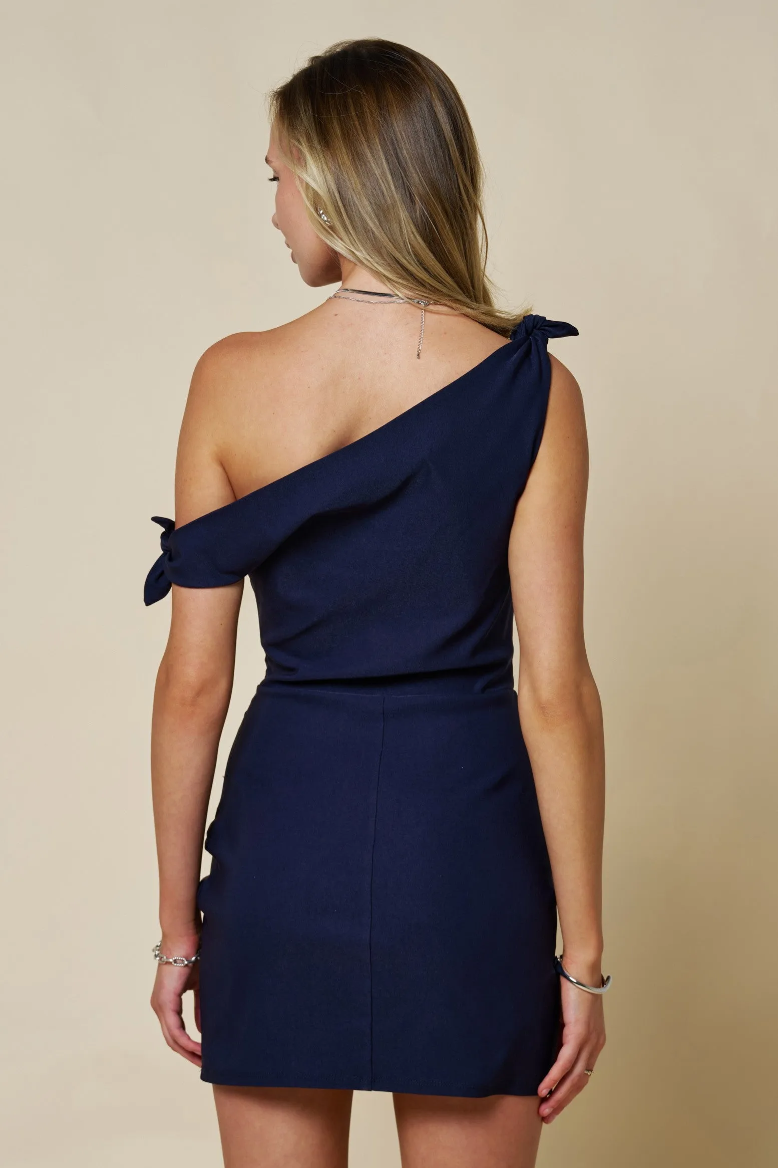 Cameo Tie Detail One Shoulder Dress sold by Madison Boutique product image thumbnail 3