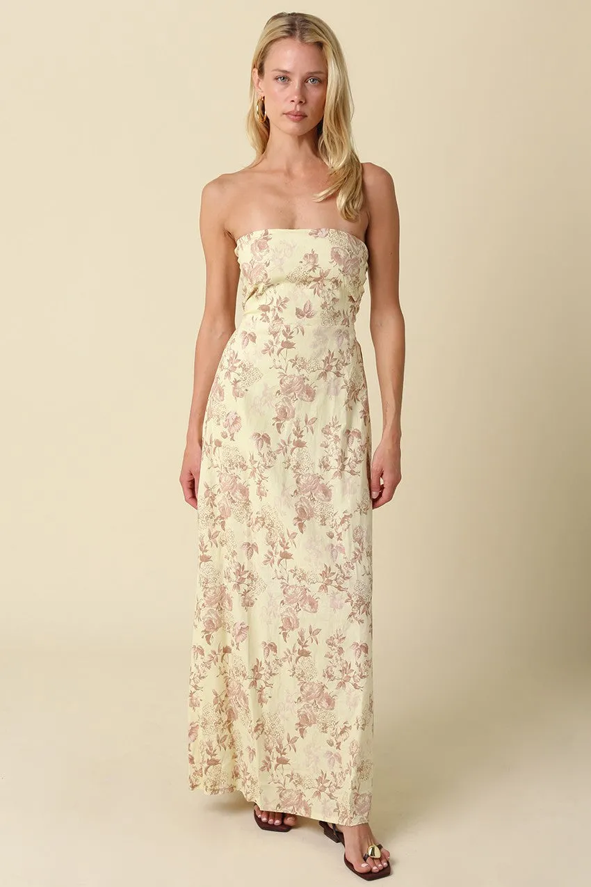 Penelope Floral Strapless Maxi sold by Madison Boutique